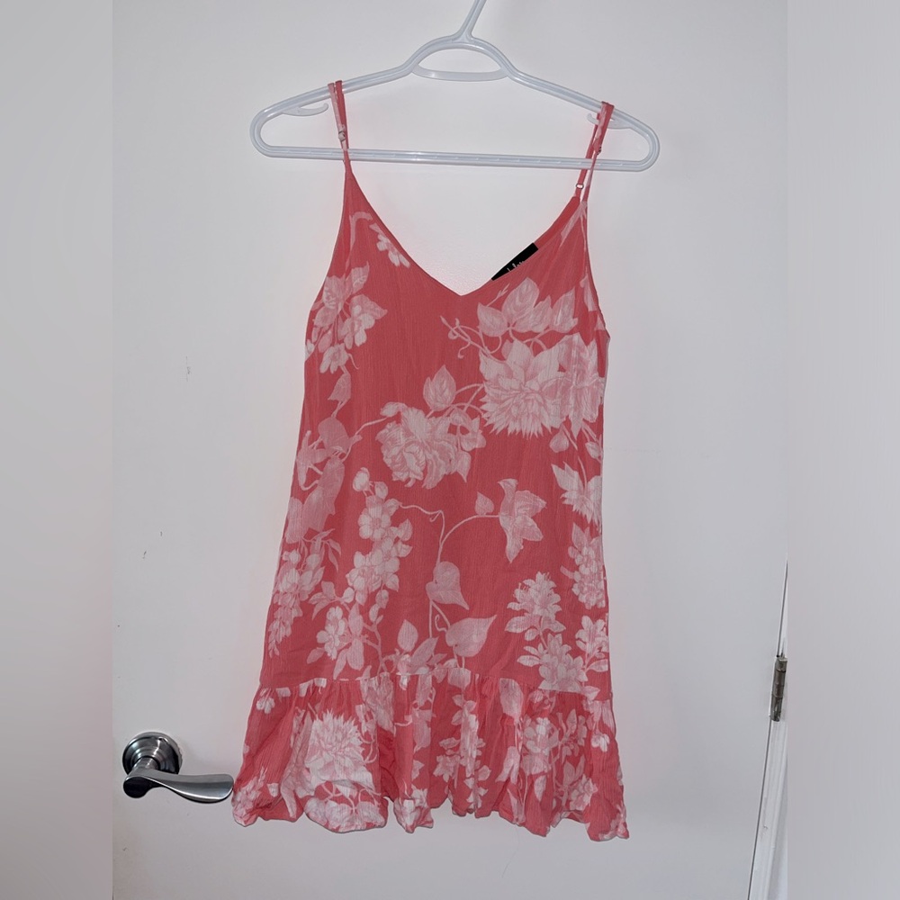 Lulus Coral Ruffled Shift Dress - Picture 2 of 3